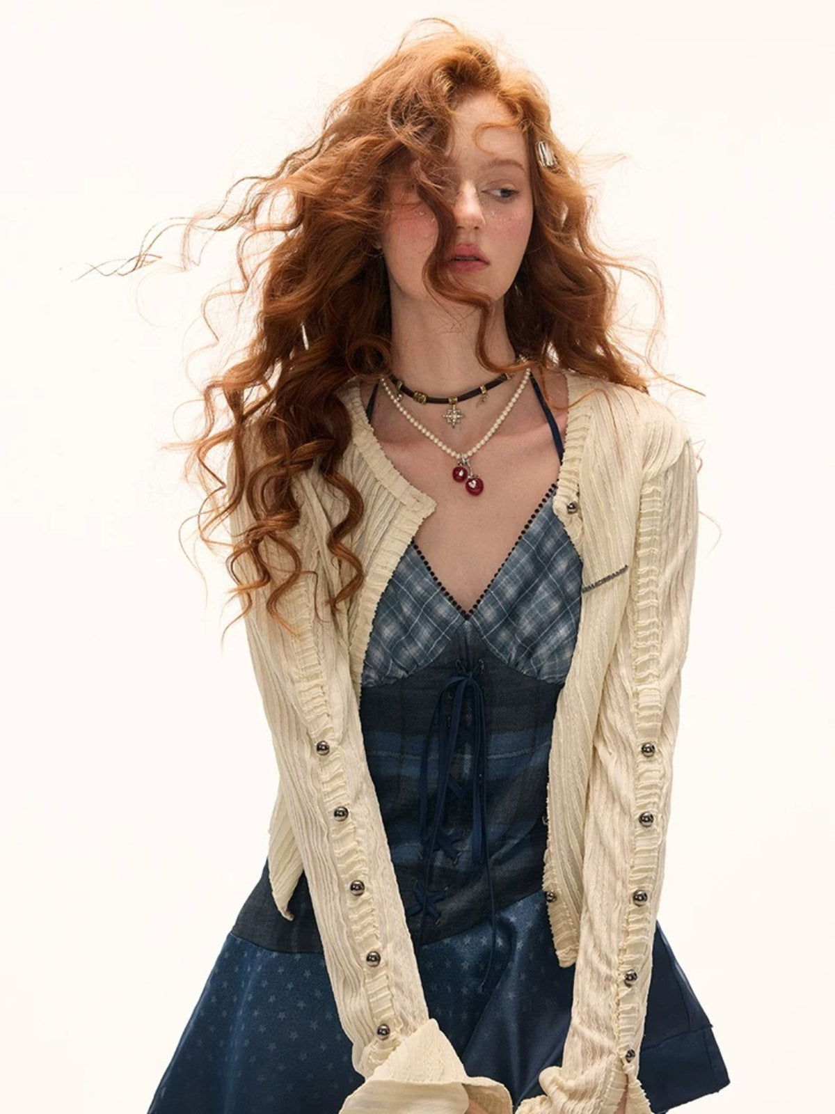 Striped Multi-Button Knit Cardigan