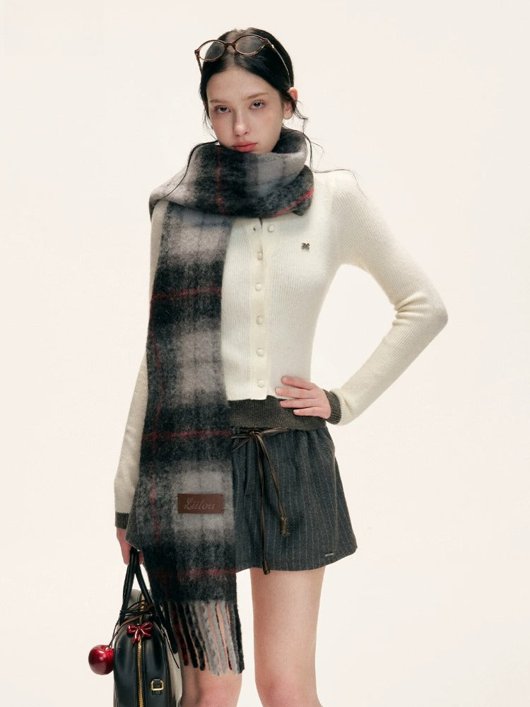 Contrast Knit Mock-Layer Top