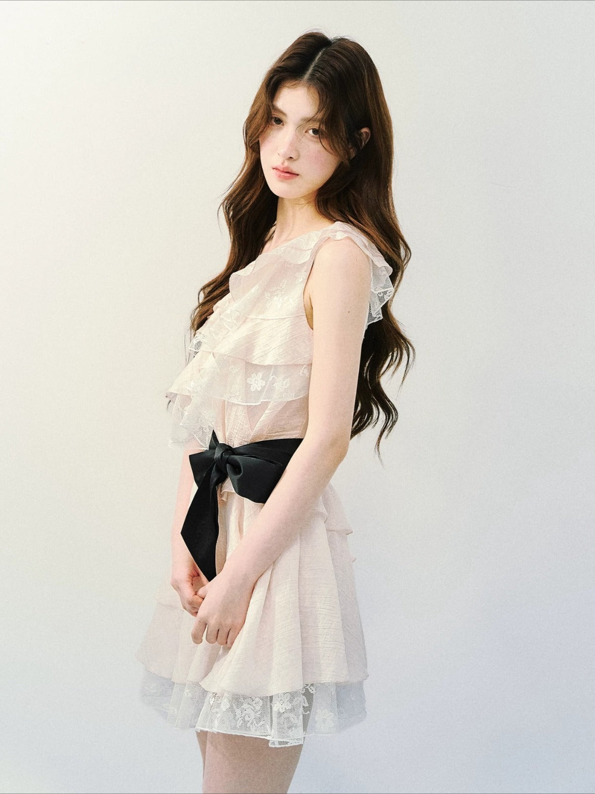 Lace Ruffle Layered Dress