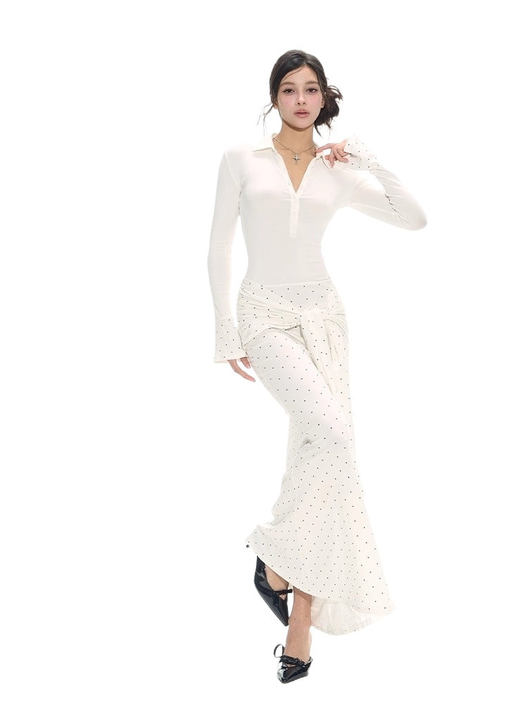 Henley Lace Splice Shirt Dress