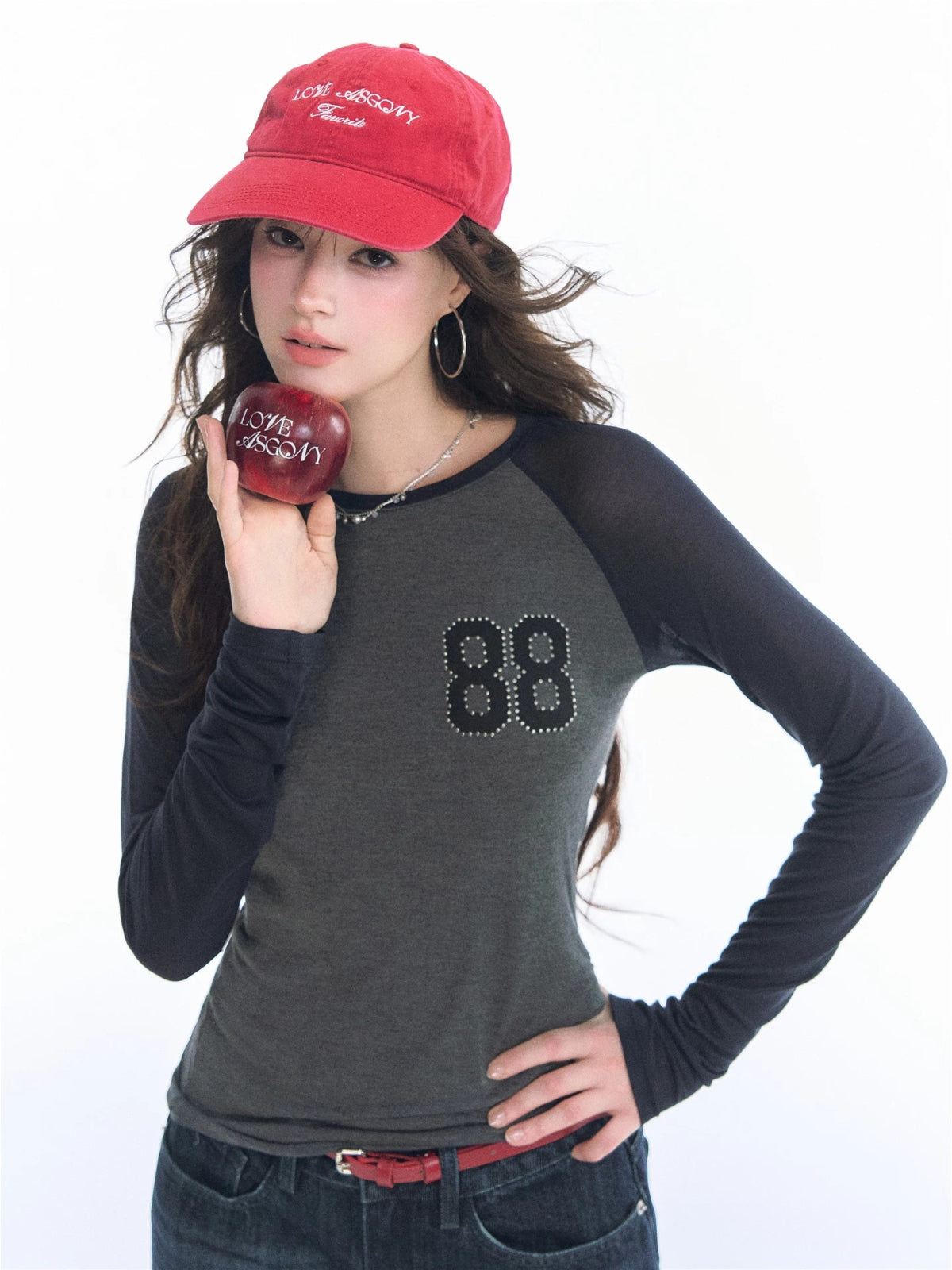 Rhinestone Raglan Top