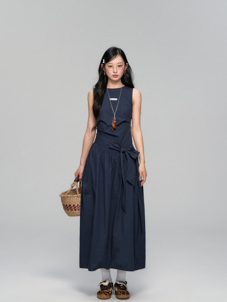 Sleeveless Tie-Waist A-Line Sundress