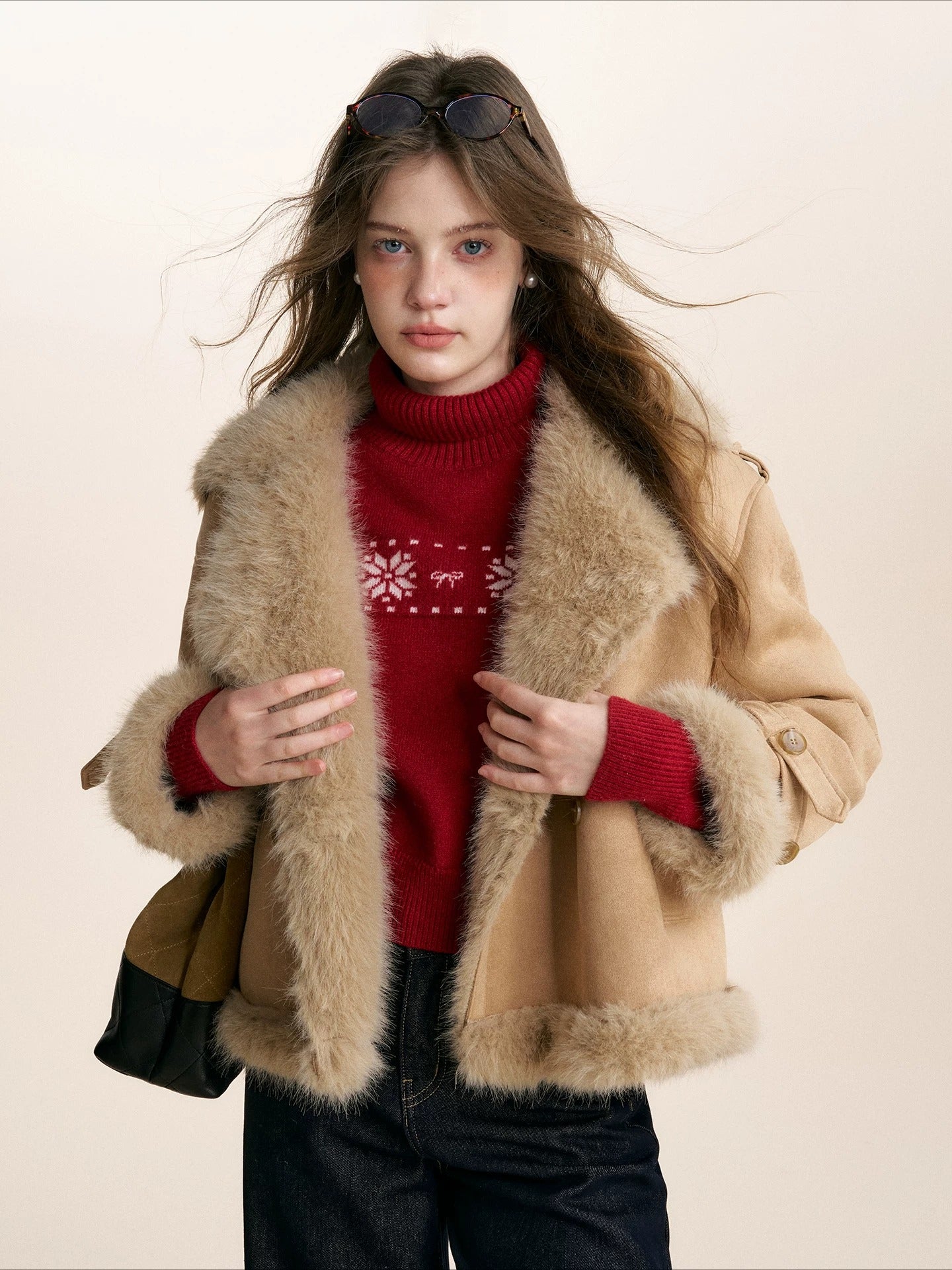 Faux Shearling Suede Jacket