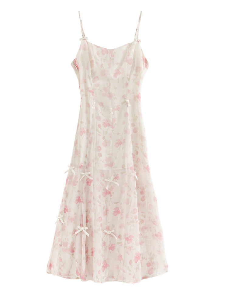 Three-Way Floral Spaghetti-Strap Dress