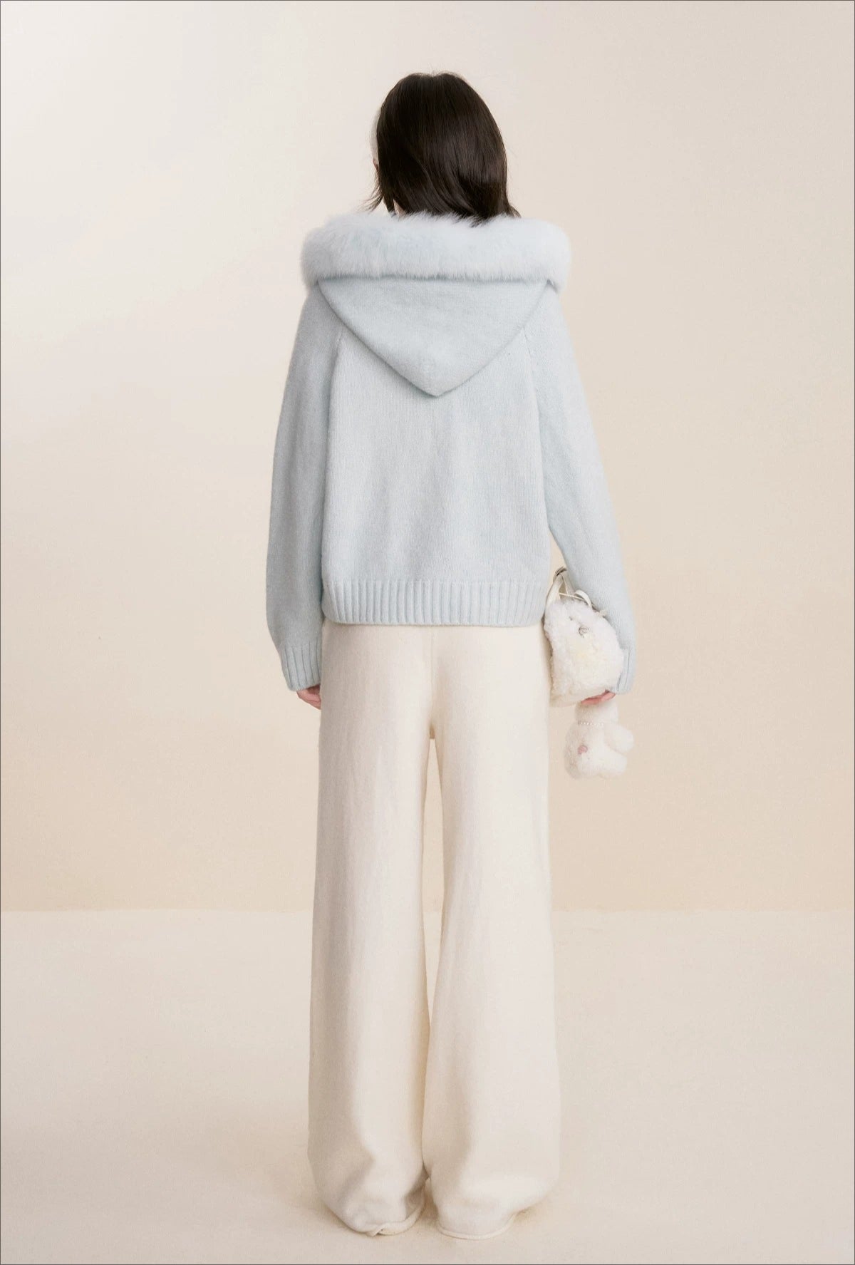 Fur Collar Knit Cardigan