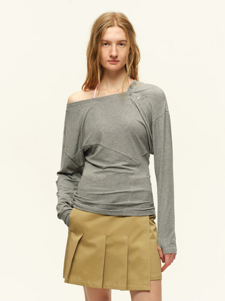Off-Shoulder Draped Tee