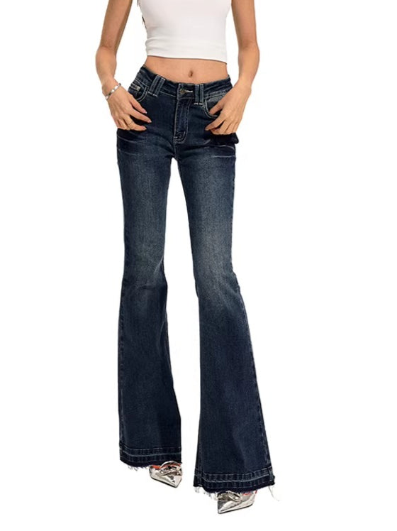 +5CM N1 Washed Skinny Bootcut Jeans