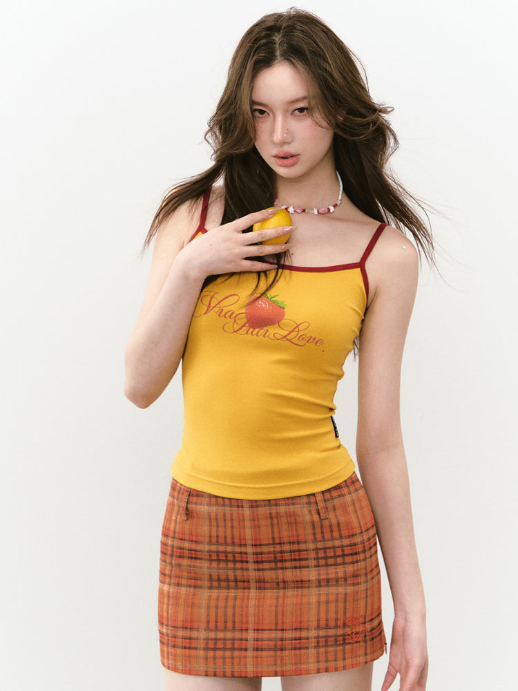 Colorblock Letter Print Cami Top