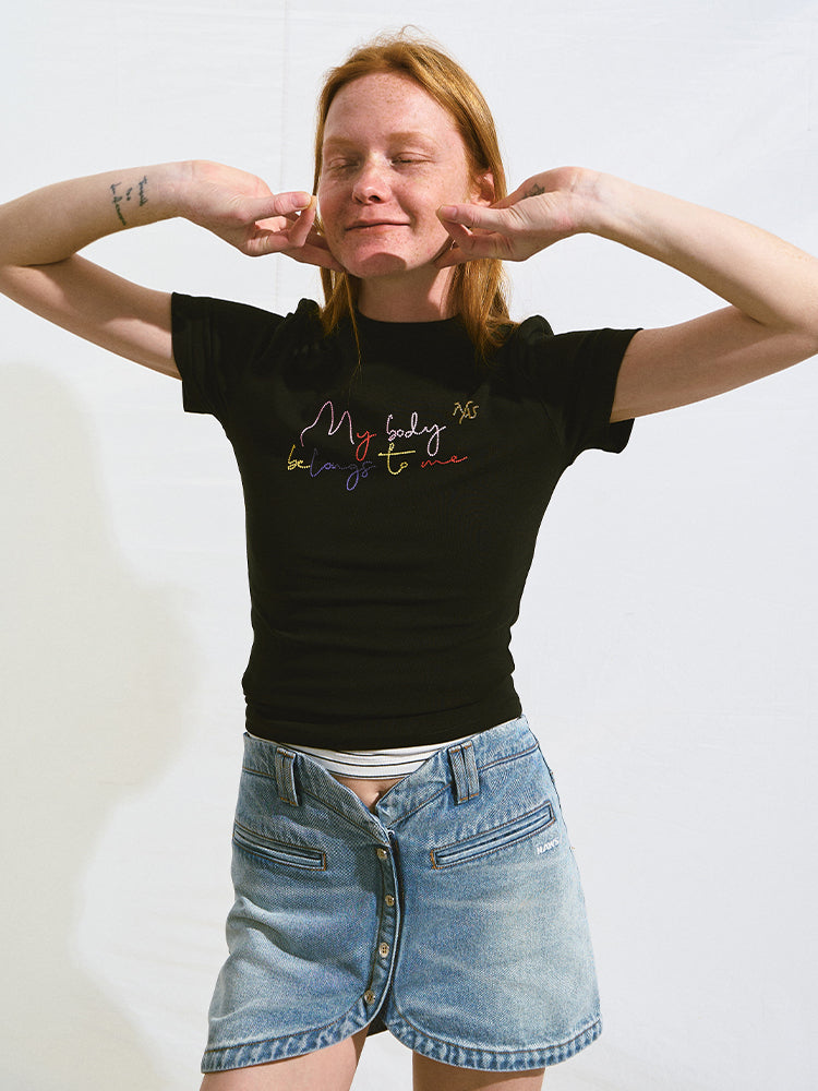 Washed Drapey Effect Slimming High-Waist Skirt