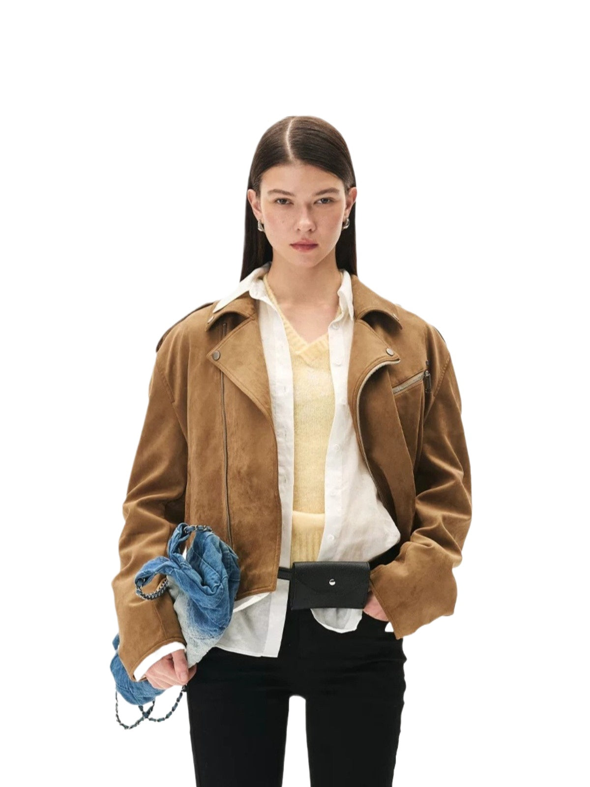 Vintage Suede Texture Leather Jackeat