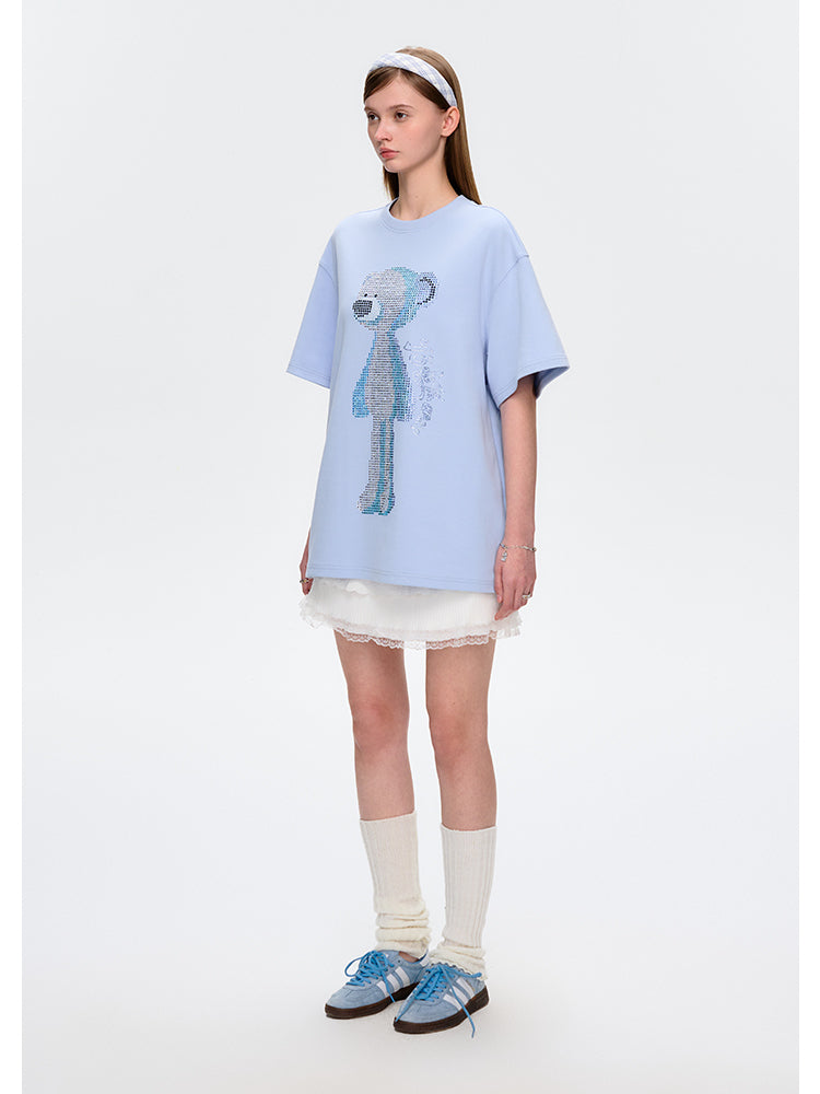Doll Imitation Diamond Short-sleeve T-shirt