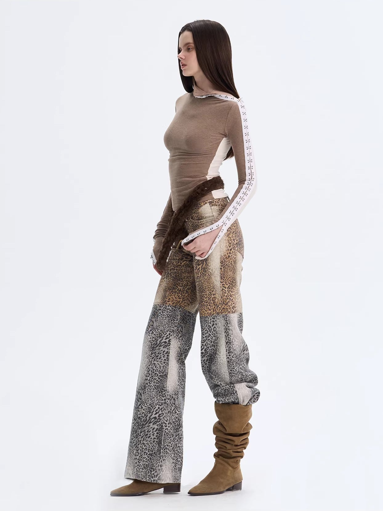 Reversible Brushed Mockneck Top
