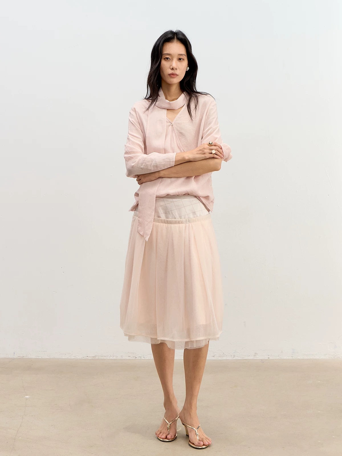 Satin A-Line Skirt