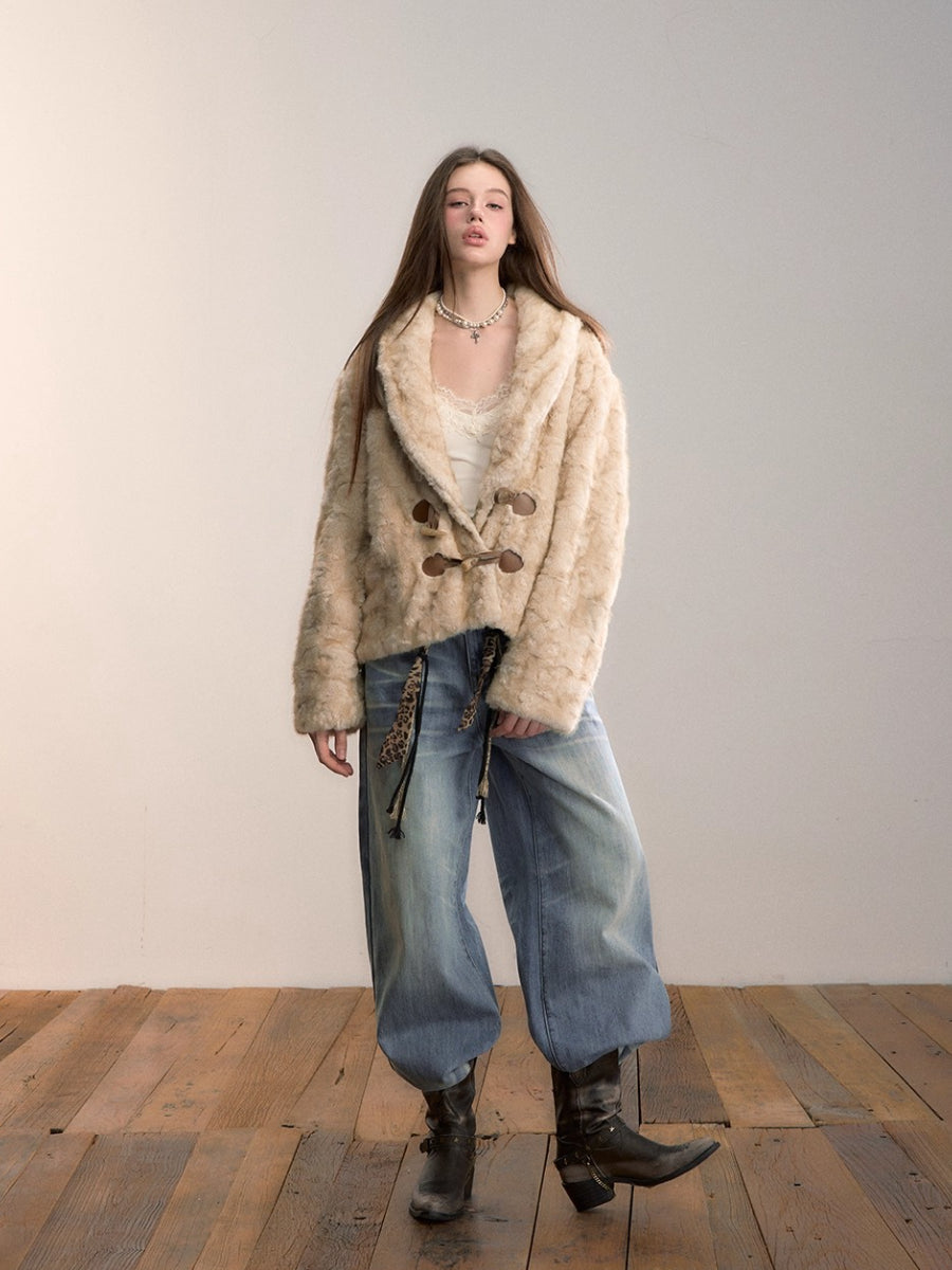 Reversible Eco-Faux Fur Toggle Coat
