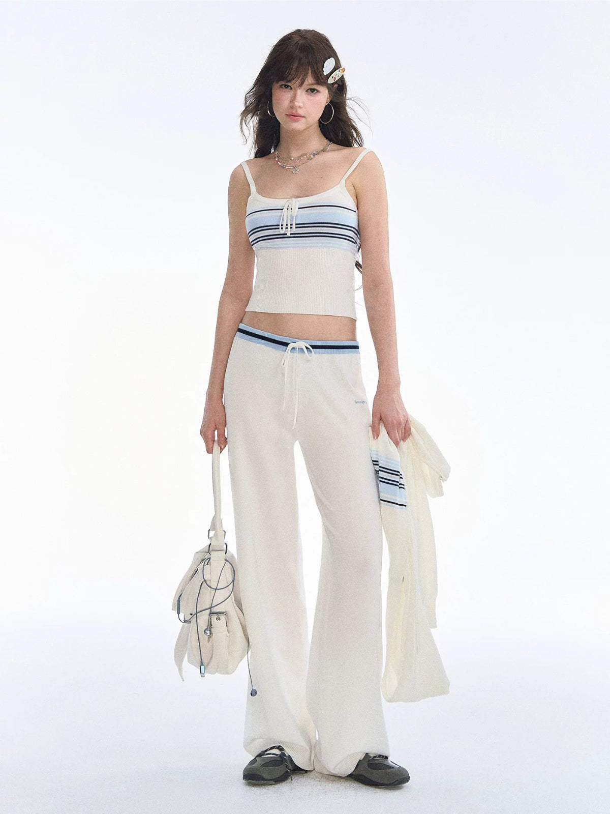 Striped Knit Three Piece Set