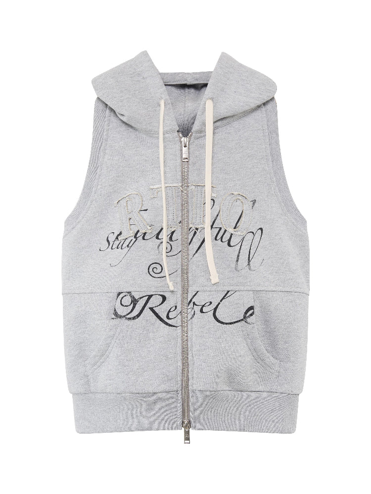 Sleeveless Hoodie & Flared Pants Set