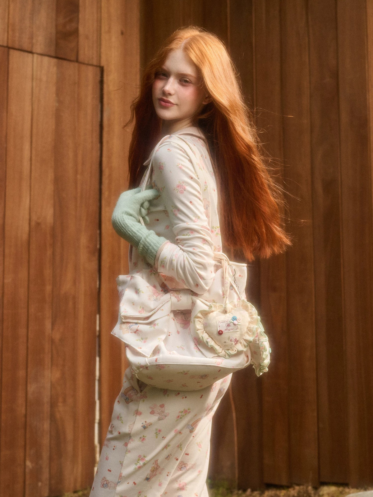 Bunny Print Cardigan & Pants Set