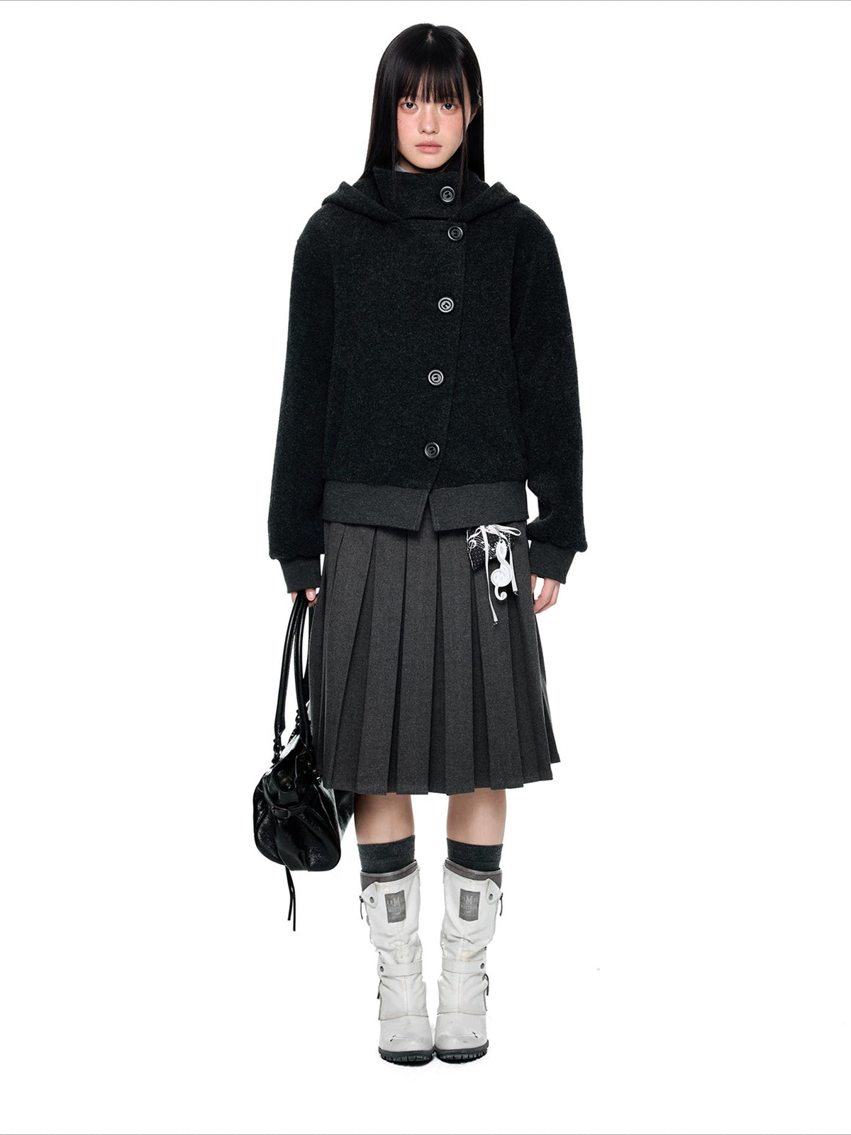 Hooded Wool Blend Jacket