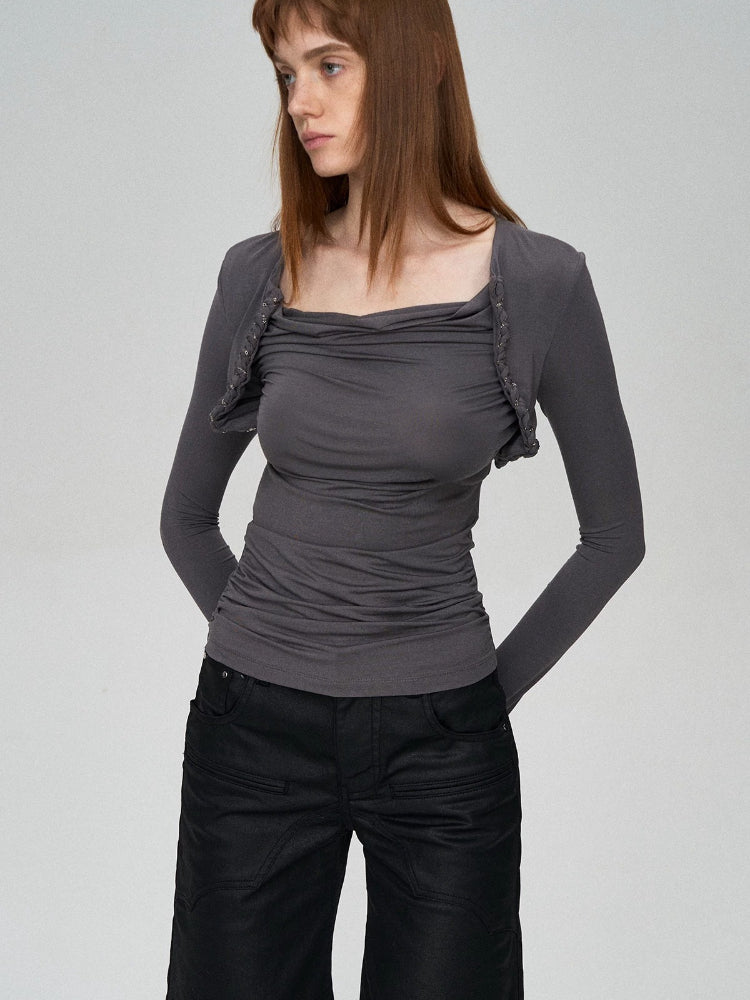Lyocell Layered Ruched Tee