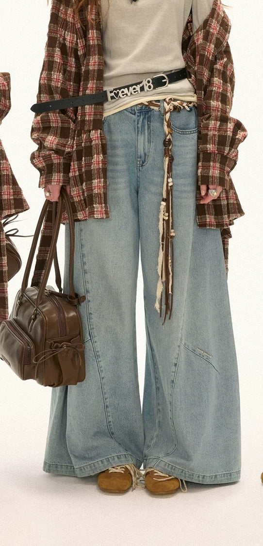 Washed Vintage Wide-Leg Jeans