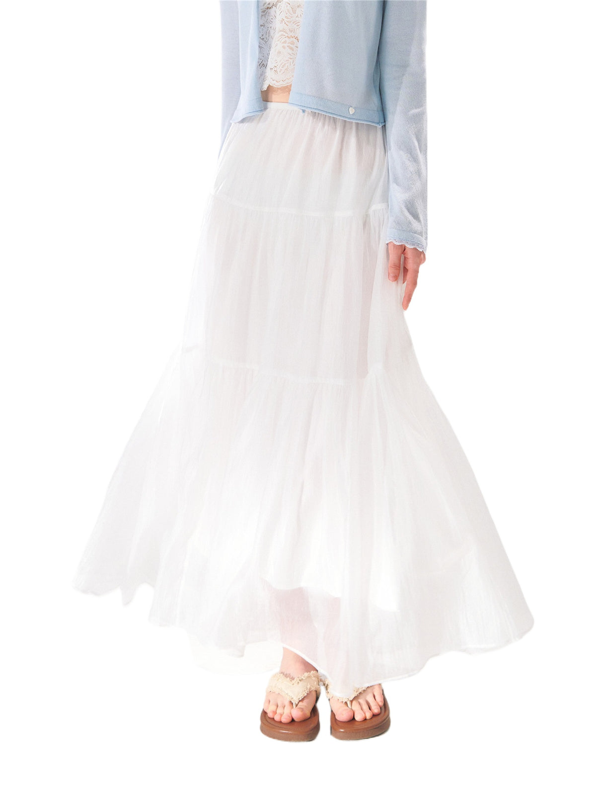 Pearl Texture Tiered Skirt