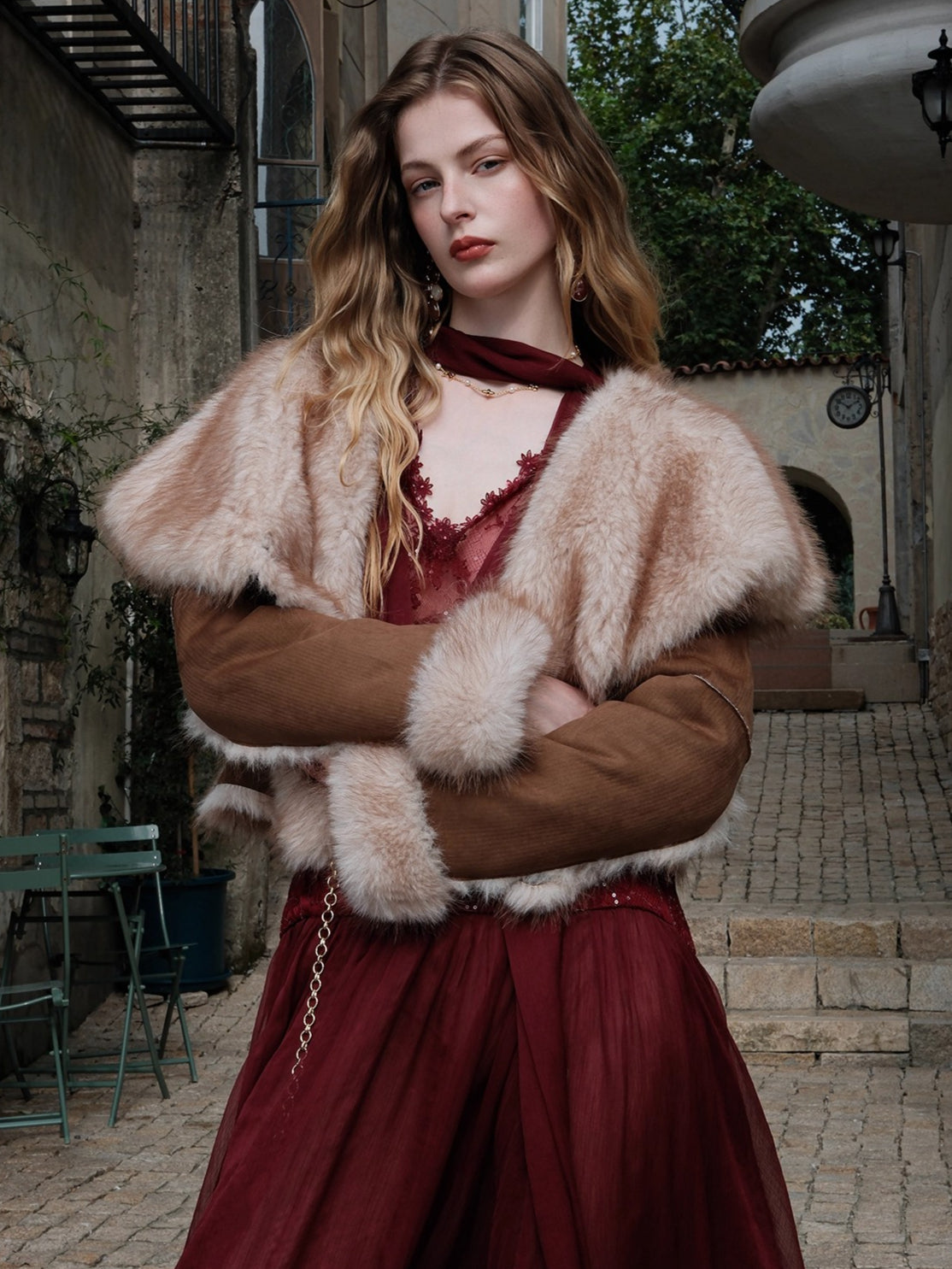 Mishka Faux Shearling Suede Cropped Jacket