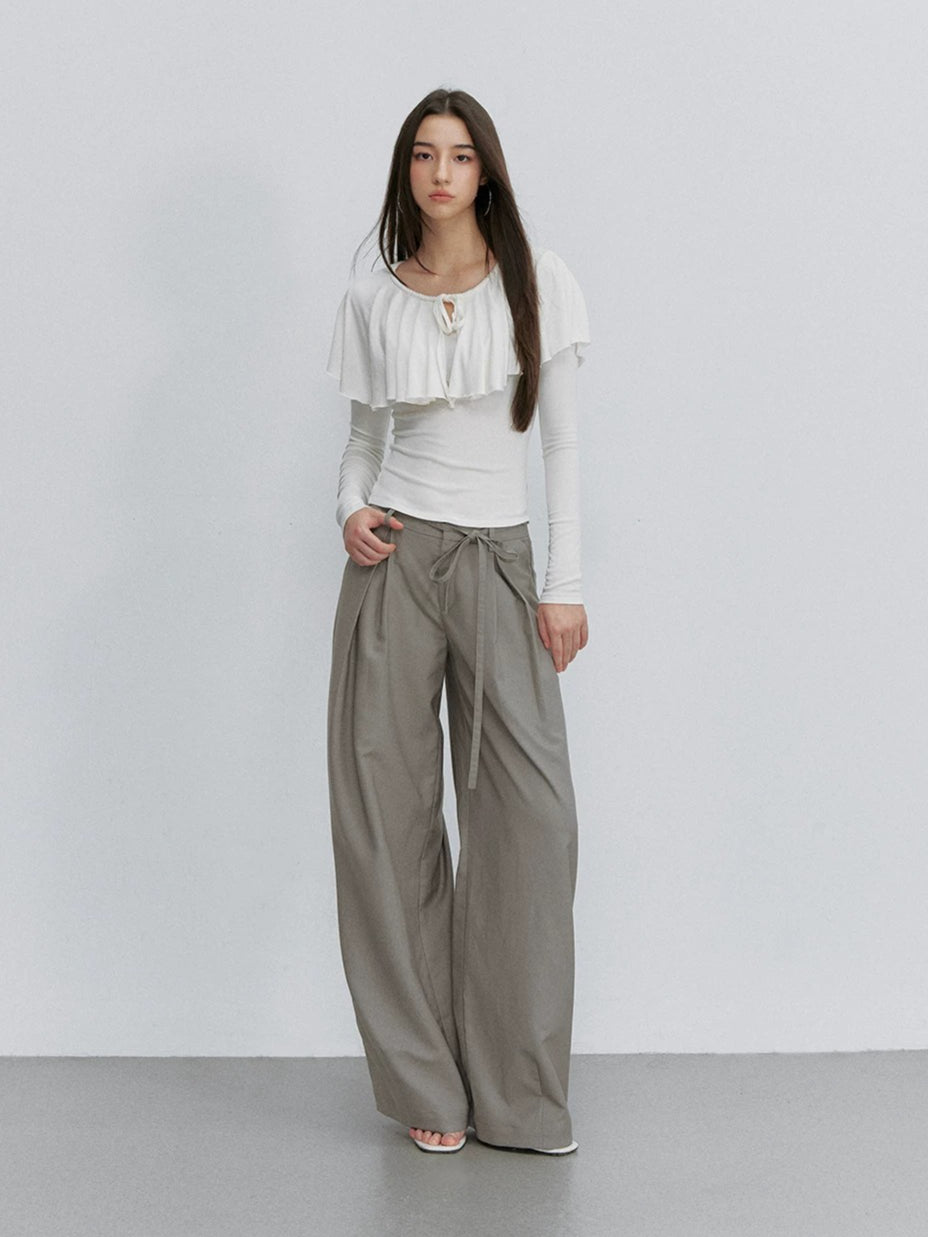 Pleated Wide Leg Pants