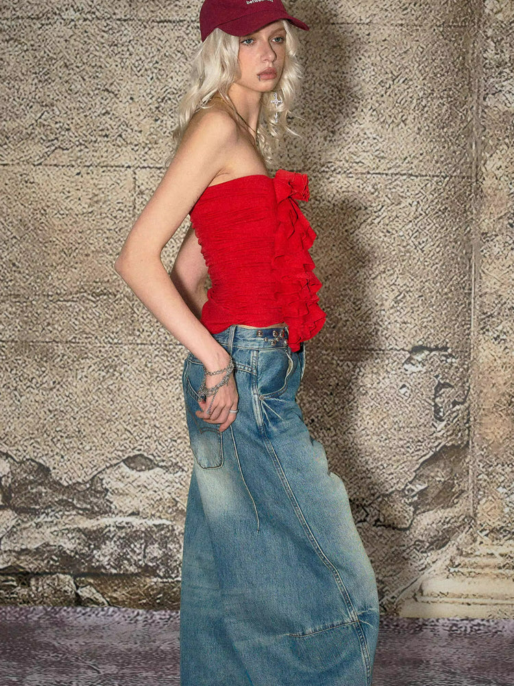 Floral Ruched Tube Top