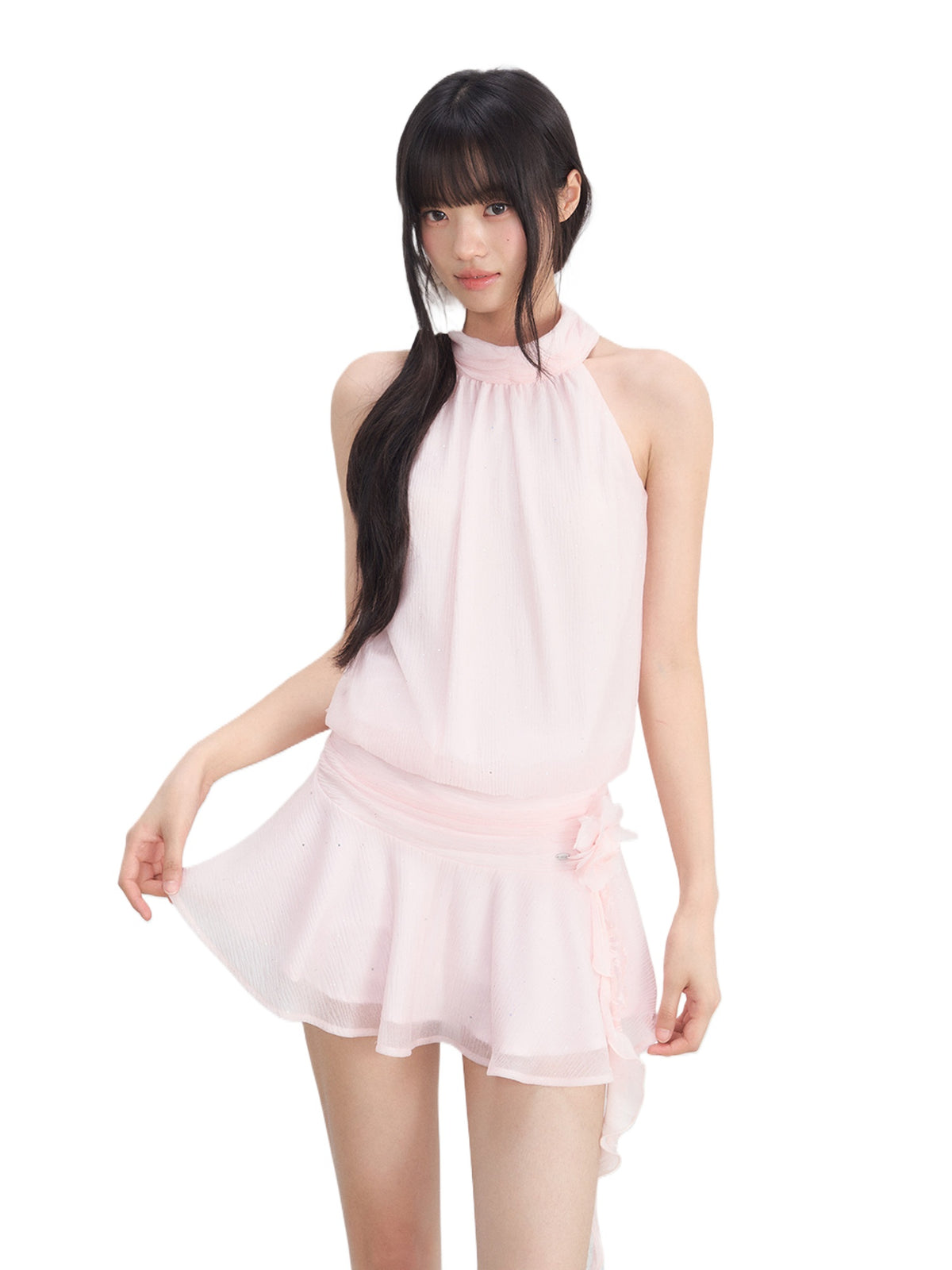 Textured Halter Dress