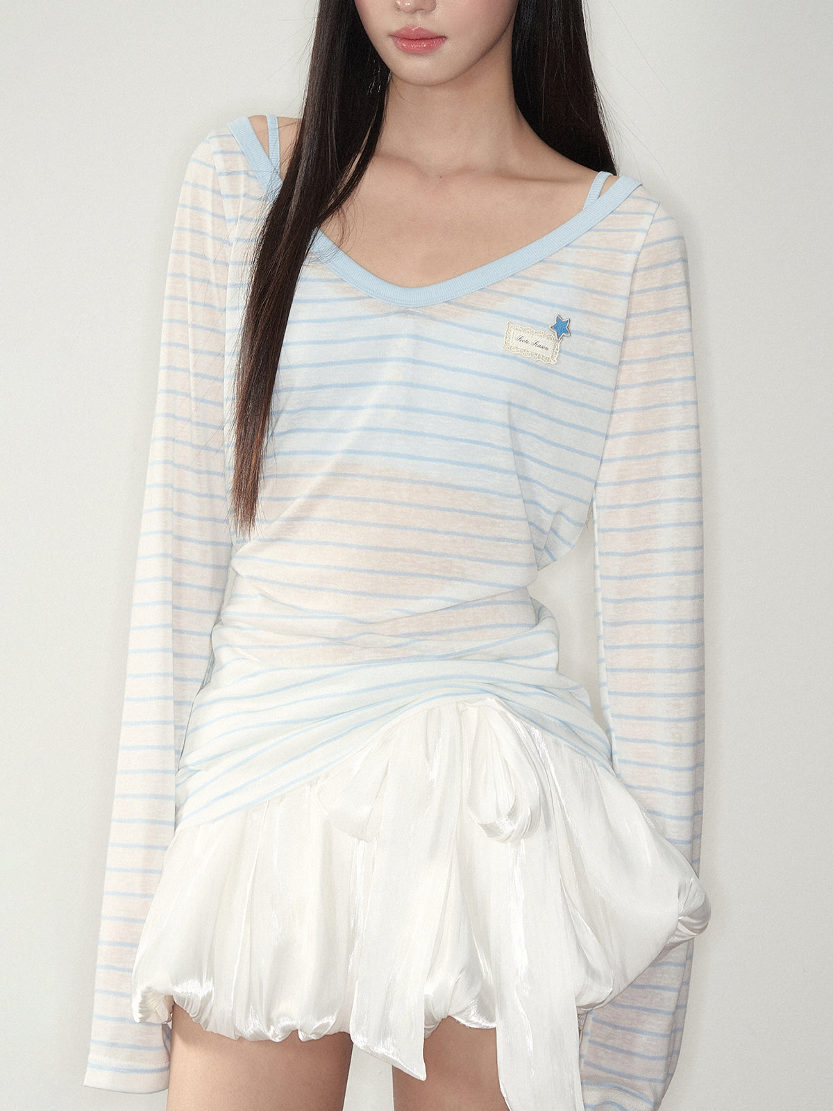 Blue & Pink Striped Cover-Up & Cami Set