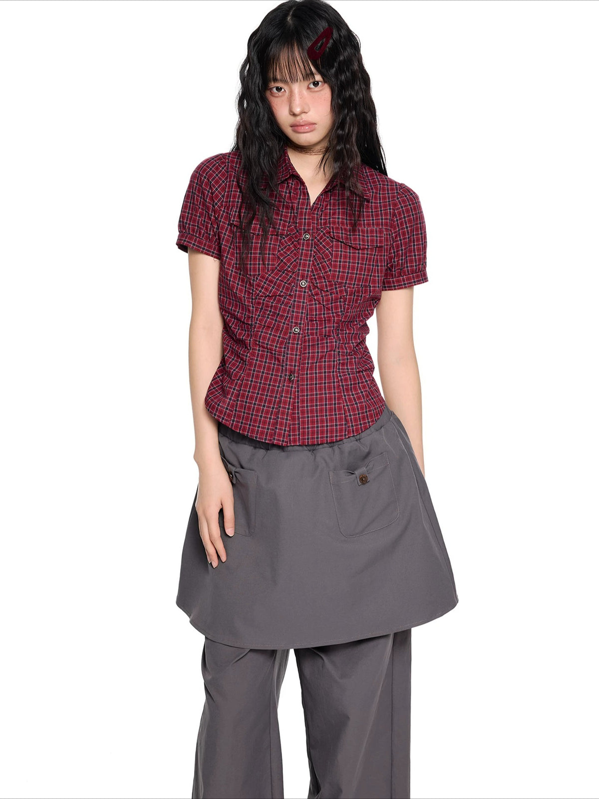 Ruched Puff Sleeve Shirt