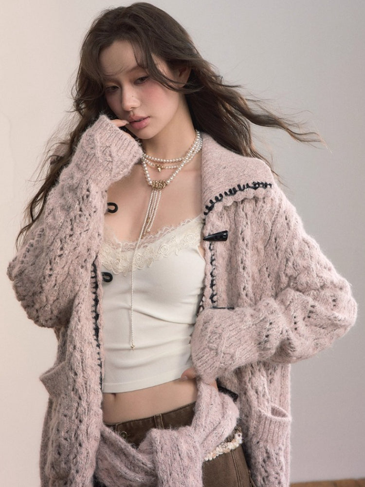 Heavywork Lapel Toggle Knit Cardigan