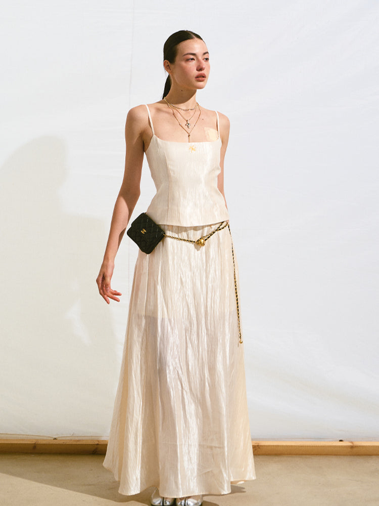 Fake Two-Piece Hollow Backless Slim Fit Cami Dress