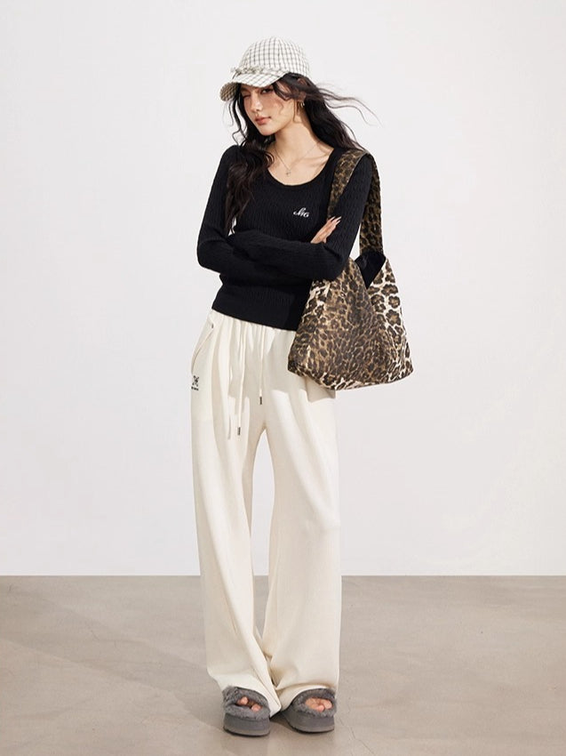 Black & Off-white Logo Knit Pullover