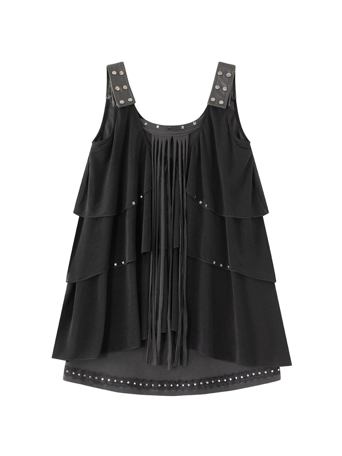 Ruffle Fringe Two-Piece Mini Dress