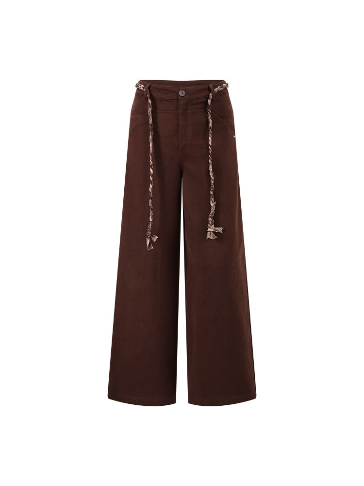 Vintage Brown Wide-Leg Pants