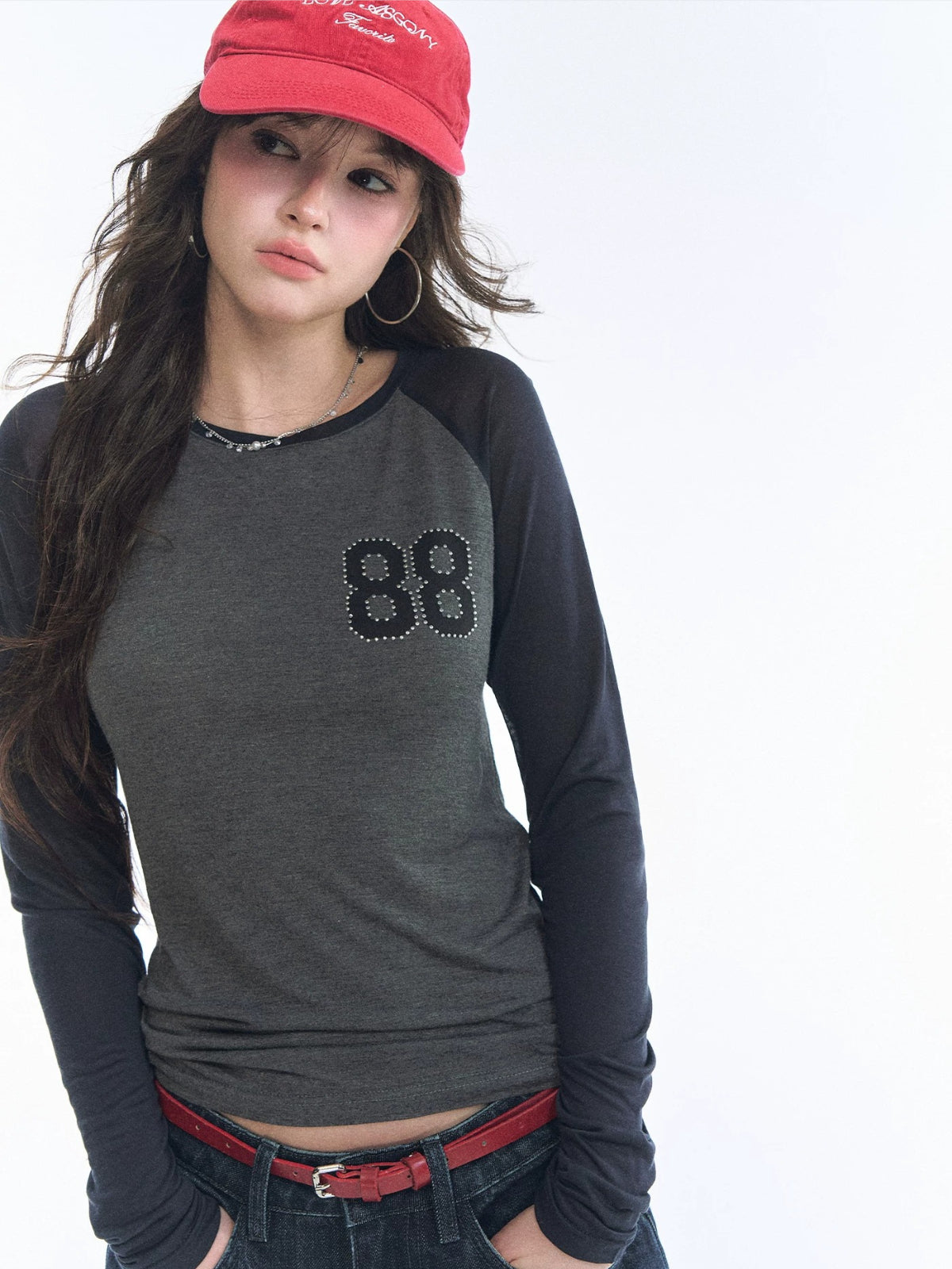 Rhinestone Raglan Top