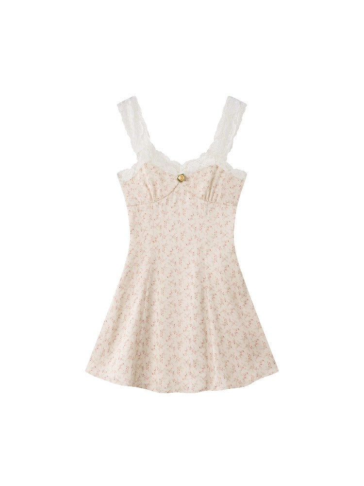 Floral Leopard Lace Slip Dress