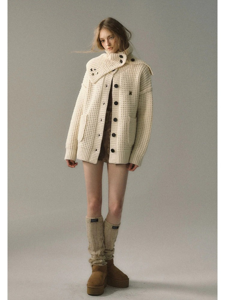 Waffle Weave Knitted Cardigan