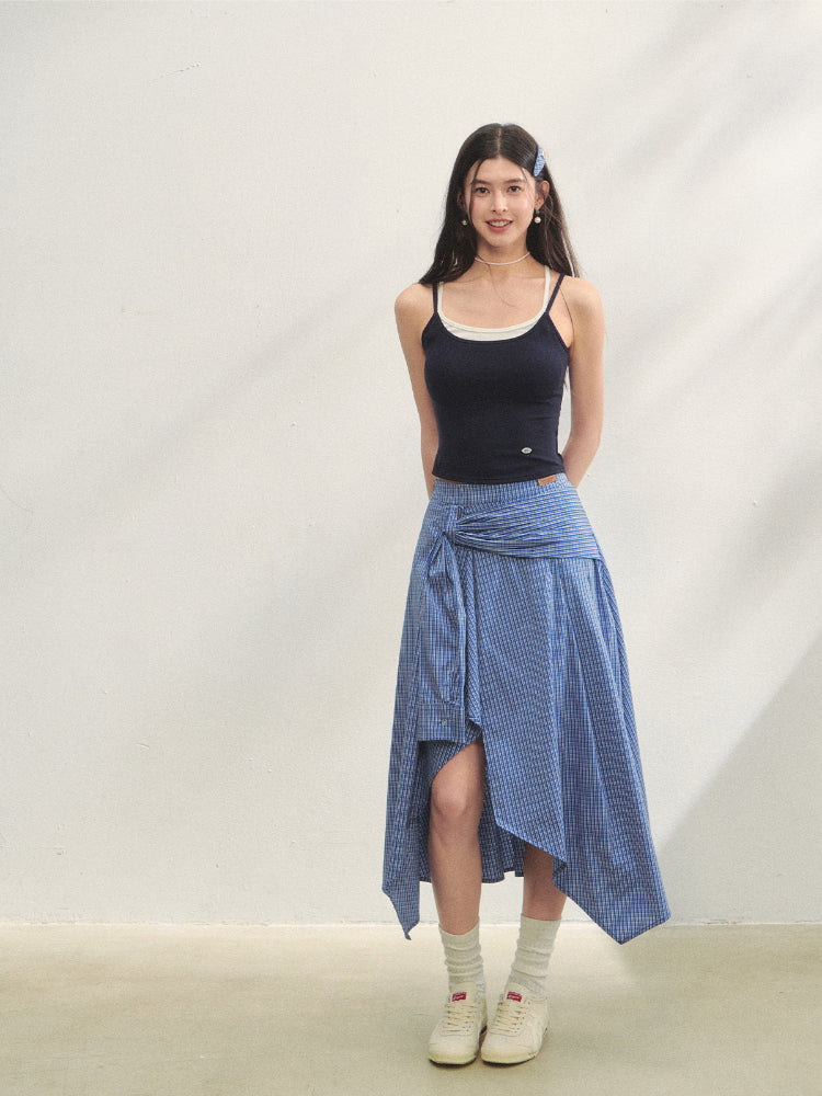 Fake Two-piece Padded Camisole Tank Top