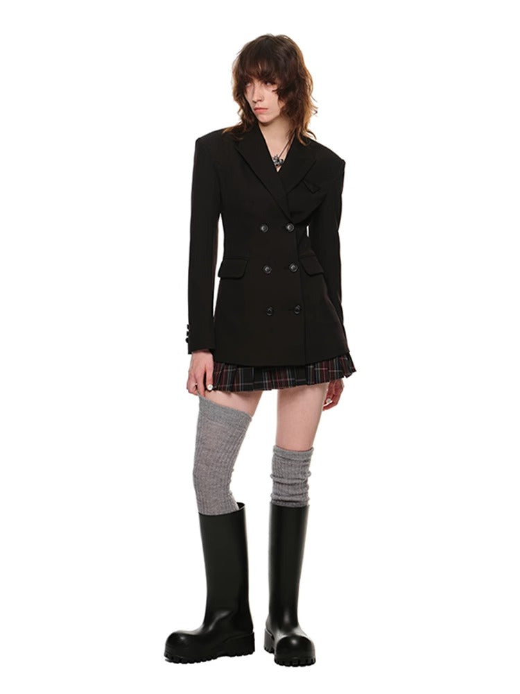 Black & Gray Blazer Dress