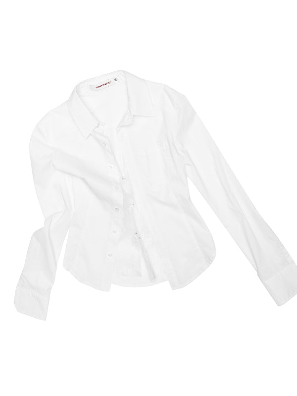 Faux Two-Piece Buttoned Slim Fit Shirt & Skirt Set