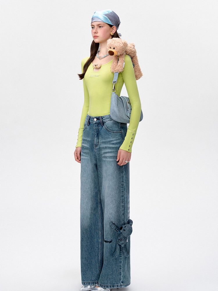 Handwritten Logo Pocket Straight Leg Jeans