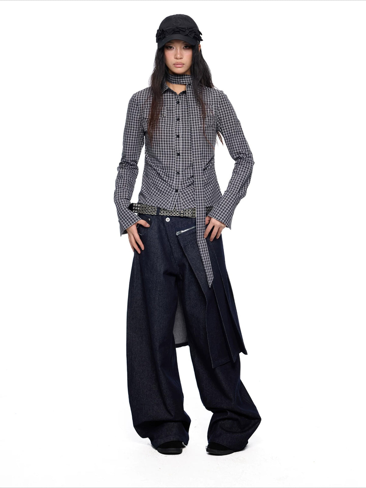 Detachable Denim Skirt Pants