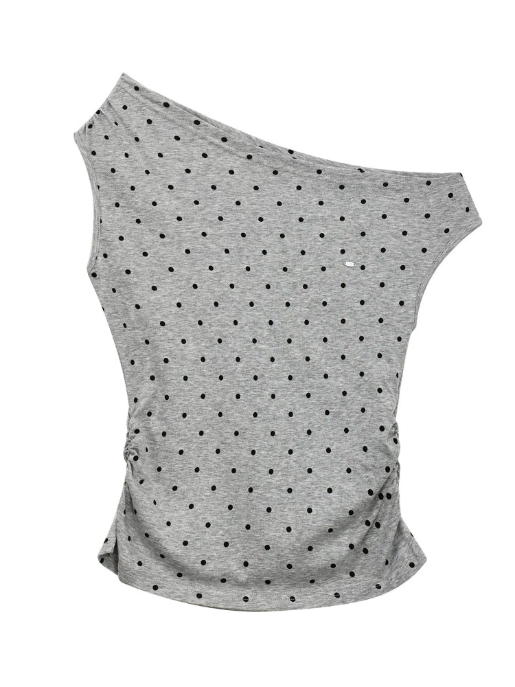 Asymmetric Polka Dot Top