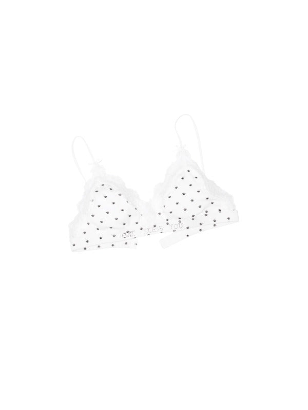 Polka Dot Cat Paw Lace Bralette
