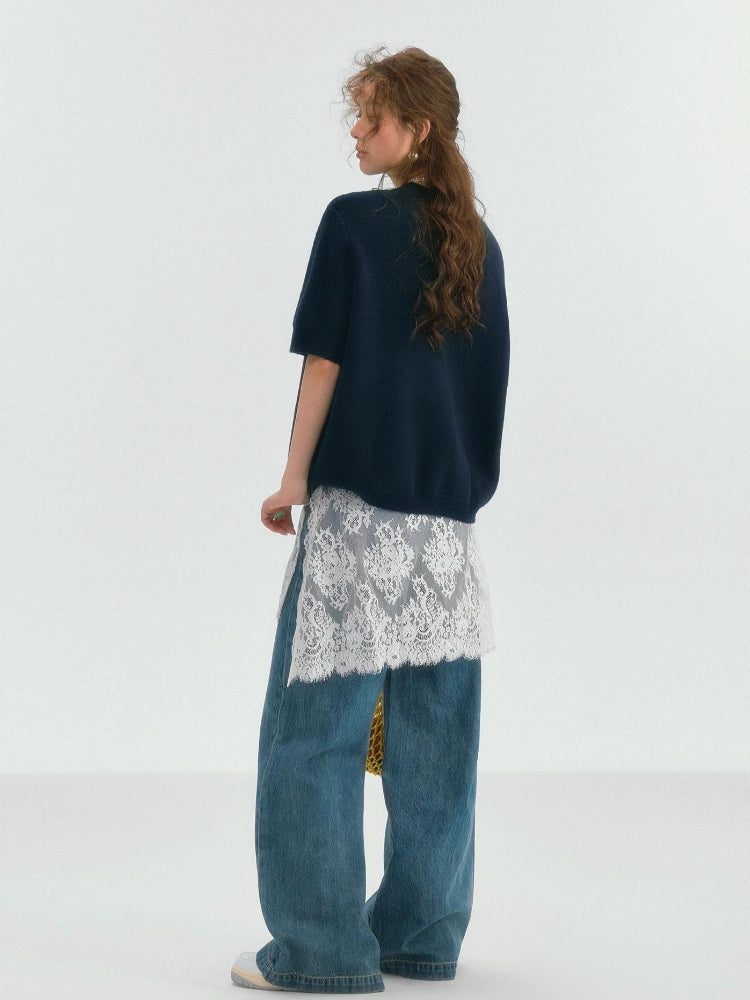 Fun Apple Short Sleeve Sweater