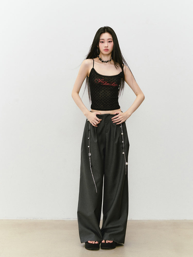 Waist-relaxed Wide-leg Suit Pants