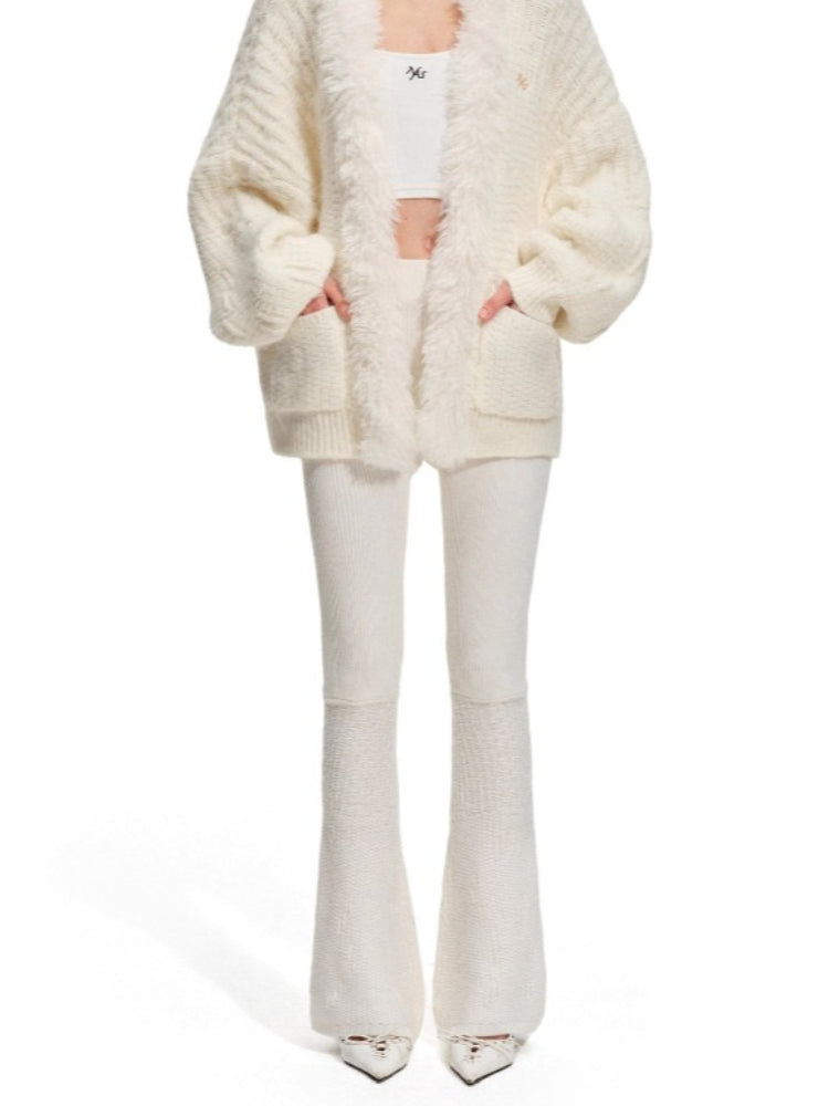Polar Ribbed Wool Knit Pants