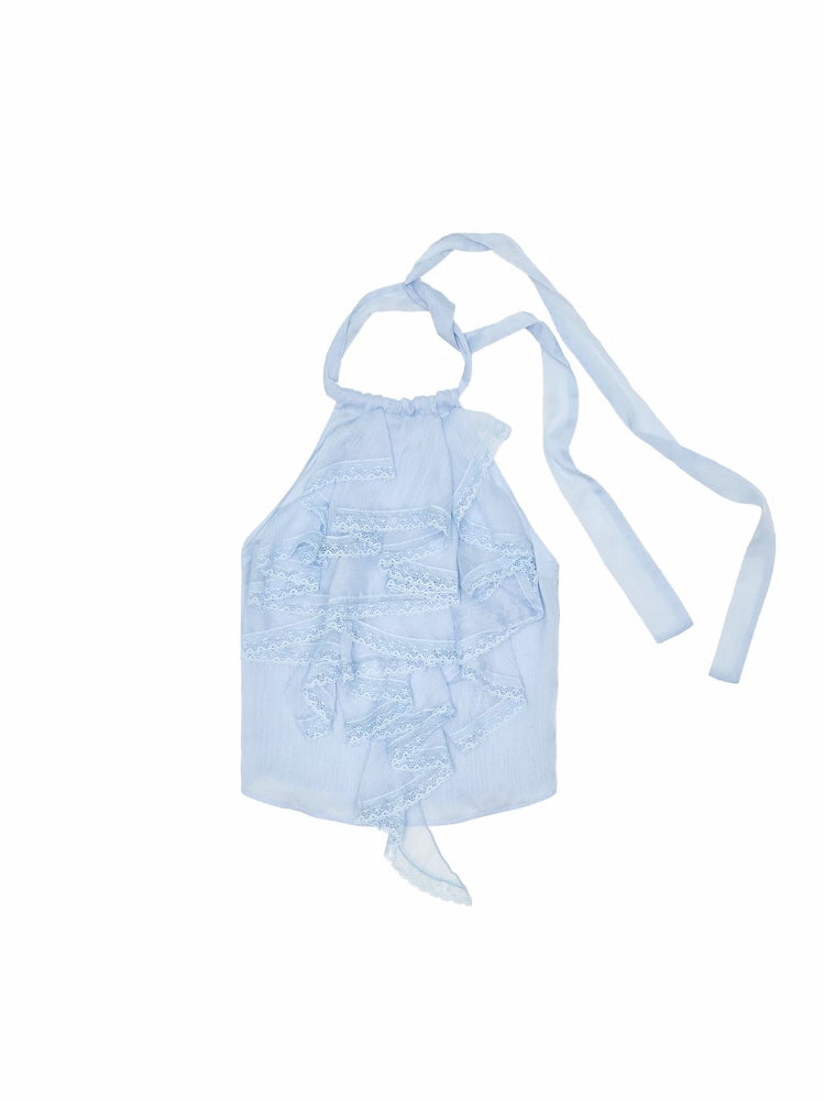 Layered Ruffle Halter Top
